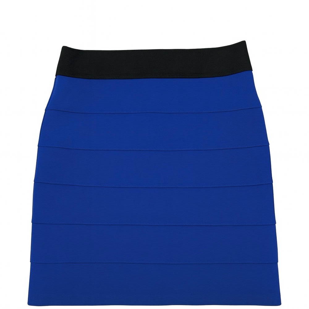 Stooshy Blue and Black Bodycon Mini Skirt